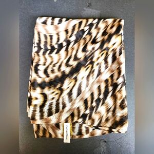 Calvin Klein Oblong Safari Scarf in Black and Brown